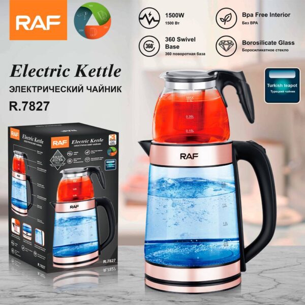 Transparent/Glass Electric Kettle 2.2L With 0.8L Coffee Jar
