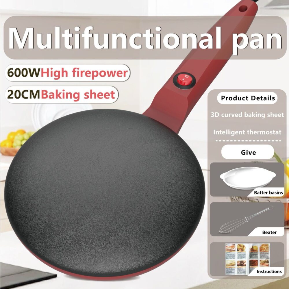 Spring Rolls Machine Electric Crepe Maker With Auto Power Off Portable Crepe Maker Pancake Nonstick Hot Plate Spring Rolls Machine - Image 5