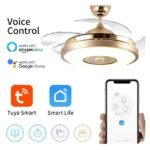 Smart Foldable Ceiling Fan with LED Light and Bluetooth