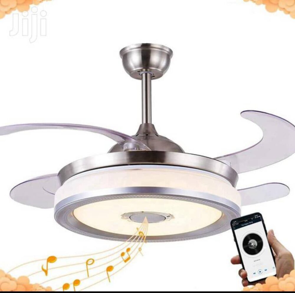 Smart Foldable Ceiling Fan with LED Light and Bluetooth - Image 4