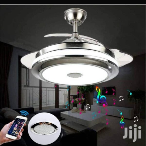 Smart Foldable Ceiling Fan with LED Light and Bluetooth - Image 2