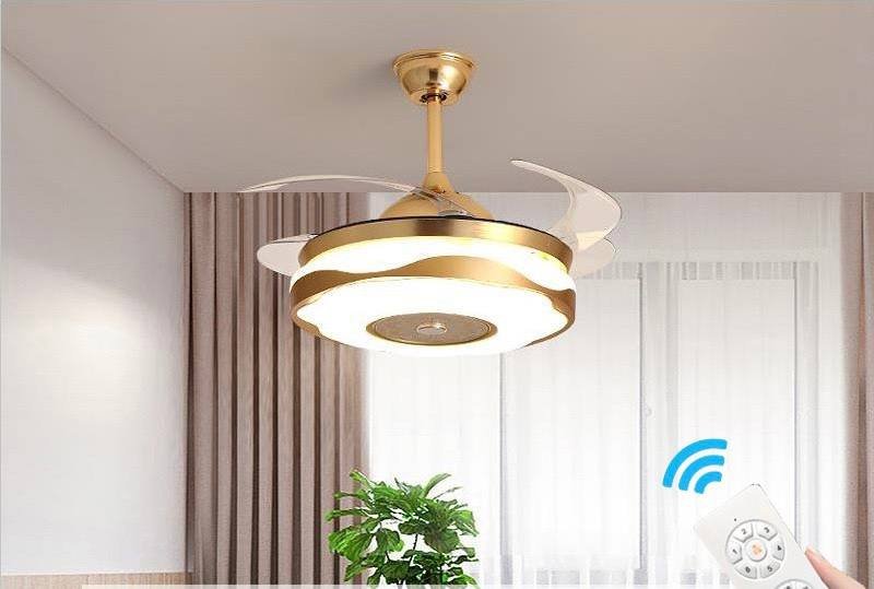 A Foldable Ceiling Fan With LED Light